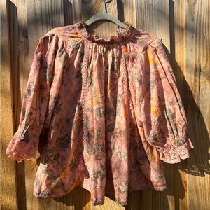 Anthropology Floral Blouse
